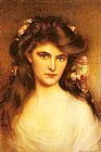 A Young Beauty with Flowers in her Hair by Albert Lynch